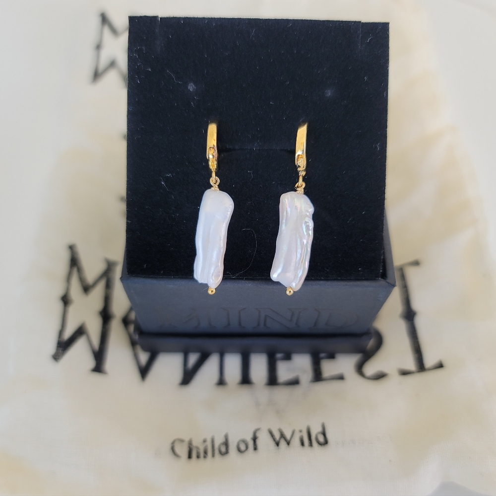 Child of Wild Pearl Drop Huggie Earrings
